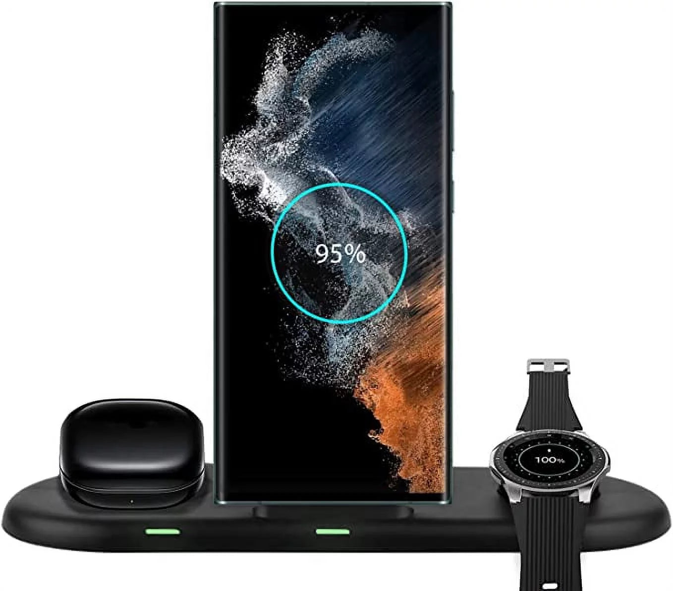 Wireless Charging Station Compatible with Samsung Galaxy S24 Ultra, S24+, S24, S23 Ultra, and S23 FE
